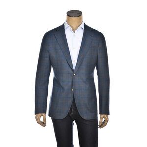Carlo Barbera Windowpane Wool-Silk Sport Jacket